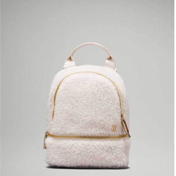 Lululemon City Adventurer Backpack Micro 3L *Fleece White Opal / Gold (NWT)